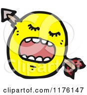 Poster, Art Print Of Yellow Emoticon With An Arrow Through Its Head