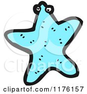 Cartoon Of An Aquamarine Starfish Royalty Free Vector Illustration