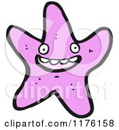 Cartoon Of A Purple Starfish Royalty Free Vector Illustration