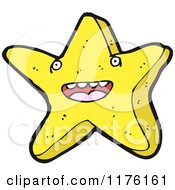 Cartoon Of A Yellow Starfish Royalty Free Vector Illustration by lineartestpilot