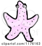Cartoon Of A Lavender Starfish Royalty Free Vector Illustration
