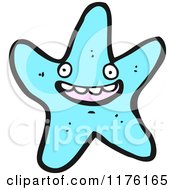 Cartoon Of A Aquamarine Starfish Royalty Free Vector Illustration by lineartestpilot