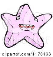Cartoon Of A Lavender Starfish Royalty Free Vector Illustration