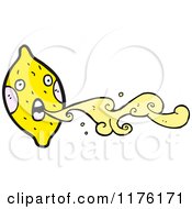 Cartoon Of A Lemon Squirting Its Juice Royalty Free Vector Illustration by lineartestpilot