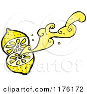 Cartoon Of A Lemon Squirting Its Juice Royalty Free Vector Illustration by lineartestpilot #COLLC1176172-0180