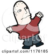 Cartoon Of A Bald Man Wearing A Red Sweater Royalty Free Vector Illustration by lineartestpilot