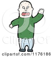 Cartoon Of A Bald Man Wearing A Sweater Royalty Free Vector Illustration