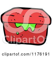 Cartoon Of A Red Box With Slime Royalty Free Vector Illustration