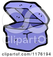 Cartoon Of An Open Blue Box Or Container Royalty Free Vector Illustration by lineartestpilot