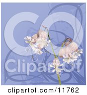 Poster, Art Print Of Pretty Bell Flowers Over Blue