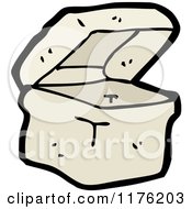 Cartoon Of An Open Gray Box Or Container Royalty Free Vector Illustration