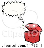 Cartoon Of A Red Box With A Conversation Bubble Royalty Free Vector Illustration by lineartestpilot