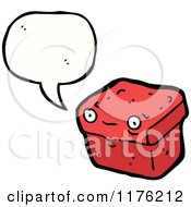 Cartoon Of A Red Box With A Conversation Bubble Royalty Free Vector Illustration by lineartestpilot