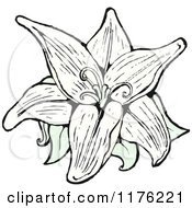 Cartoon Of A Lily Royalty Free Vector Illustration by lineartestpilot