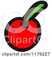 Cartoon Of A Red Cherry Royalty Free Vector Illustration by lineartestpilot