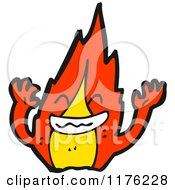 Cartoon Of A Flame Royalty Free Vector Illustration by lineartestpilot