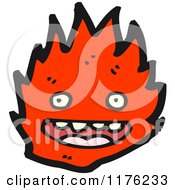 Cartoon Of A Red Flame Royalty Free Vector Illustration by lineartestpilot