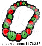 Poster, Art Print Of Red And Green Necklace
