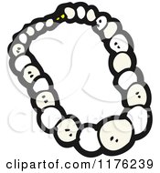 Cartoon Of A Pearl Necklace Royalty Free Vector Illustration