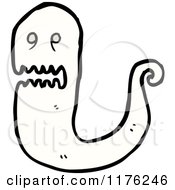 Cartoon Of A Scary Ghost Royalty Free Vector Illustration by lineartestpilot