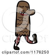 Cartoon Of A Brown Monster Royalty Free Vector Illustration by lineartestpilot