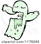Cartoon Of A Scary Ghoul With Slime Royalty Free Vector Illustration by lineartestpilot