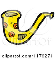 Cartoon Of A Yellow Saxophone Royalty Free Vector Illustration