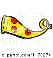 Cartoon Of A Red And Yellow Horn Royalty Free Vector Illustration