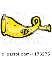 Cartoon Of A Yellow Horn Royalty Free Vector Illustration