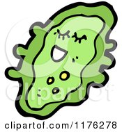 Cartoon Of A Green Amoeba Royalty Free Vector Illustration
