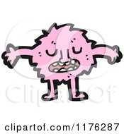 Cartoon Of A Pink Monster Royalty Free Vector Illustration by lineartestpilot
