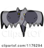 Cartoon Of A Black Bat Royalty Free Vector Illustration by lineartestpilot