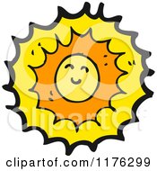 Cartoon Of A Smiling Sun Royalty Free Vector Illustration