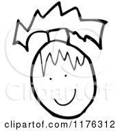 Cartoon Of A Stick Figure Girl Smiling Royalty Free Vector Illustration