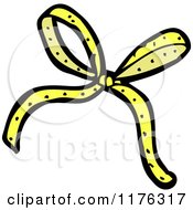 Cartoon Of A Yellow Bow Royalty Free Vector Illustration