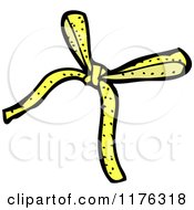 Cartoon Of A Yellow Bow Royalty Free Vector Illustration