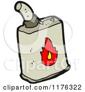 Grey Gas Can With Flame On The Side