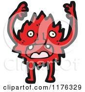 Cartoon Of A Furry Red Monster Royalty Free Vector Illustration