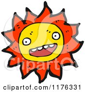 Cartoon Of Smiling Sun Royalty Free Vector Illustration by lineartestpilot