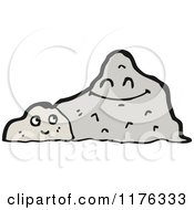 Cartoon Of A Couple Of Rocks Royalty Free Vector Illustration