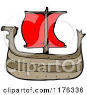 Cartoon Of A Viking Ship Royalty Free Vector Illustration by lineartestpilot