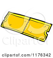 Cartoon Of A Golden Ticket For Admission Royalty Free Vector Illustration by lineartestpilot