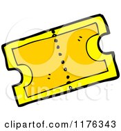 Cartoon Of A Golden Ticket For Admission Royalty Free Vector Illustration by lineartestpilot