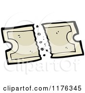 Cartoon Of A Torn Ticket For Admission Royalty Free Vector Illustration
