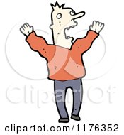 Cartoon Of A Man Wearing An Orange Sweater Royalty Free Vector Illustration