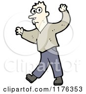 Cartoon Of A Man Wearing A Gray Sweater Royalty Free Vector Illustration by lineartestpilot
