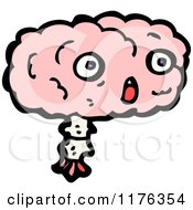 Cartoon Of A Pink Brain Royalty Free Vector Illustration