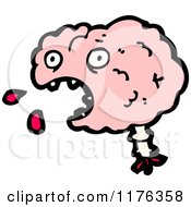 Cartoon Of A Pink Brain Royalty Free Vector Illustration