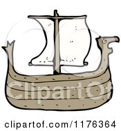 Cartoon Of A Viking Ship Royalty Free Vector Illustration
