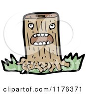 Cartoon Of A Tree Stump Royalty Free Vector Illustration
